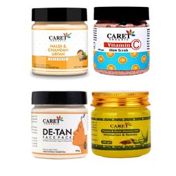 CARET ORGANIC Set Of 4 Chandan Face Pack, Kesar Gel, Vitamin C Scrub & De-Tan Face Pack-5