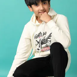 V-Mart Boys Graphic Printed Hood Cotton Pullover Sweatshirt-picture-4