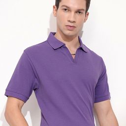 HIGHLANDER Men Solid Polo Collar Cotton Relaxed Fit T-shirt-image-26