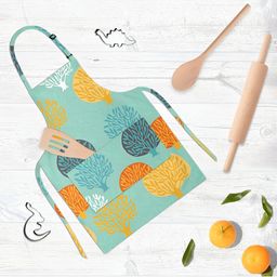 ArtzFolio Kids Blue & Yellow Printed Cotton Aprons-image-68