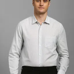 Louis Philippe Men Vertical Striped Spread Collar Formal Shirt-picture-5