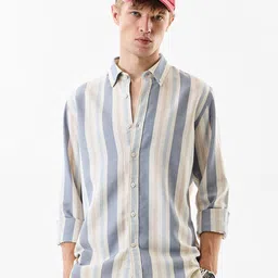 Snitch Men Slim Fit Multi Stripes Striped Casual Shirt-image-55