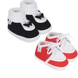 NESKA MODA 12 To 18 Month Non Slip 2 Pair Set Toddler Baby Boy & Girl Soft Cotton Lace Shoe Booties-image-87