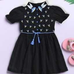 BAESD Girls Embroidered Fit & Flare Cotton Dress-image-18