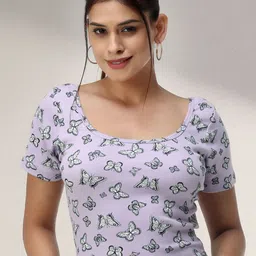 sollobell Conversational Printed Cotton Crop Top-1