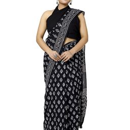 JAIPURI PRINT Ethnic Motifs Pure Cotton Block Print Saree-14