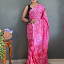 KAYOMMI Tie and Dye Pure Chiffon Ready to Wear Saree-image-96