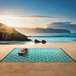 sapana carpet-mats Green Geometrical Polyproylene 6 ft x 9 ft Machine Made Picnic Mats-picture-18