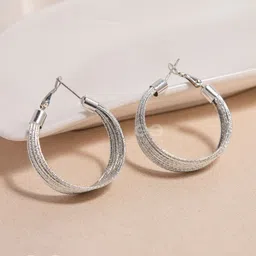 EVERSTYLISH Spiral Strands Circular Hoop Earrings-53