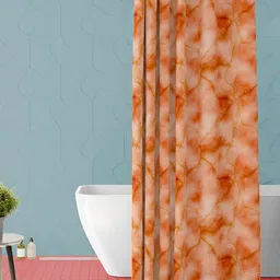 ArtzFolio Orange-Coloured Printed Waterproof Shower Curtain-18