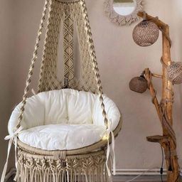 Alaaya Decor Beige & White Round Shaped Hammock Swing-picture-16