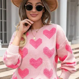 StyleCast Women Self Design Round Neck Pullover Sweater-picture-4
