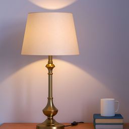 Divine Trends Gold-Toned Aluminium Contemporary Frusturical Shaped Table Lamp with Bulb-picture-47