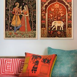 Kotart Brown & Red 2 Pieces Wooden Abstract Wall Arts-picture-10