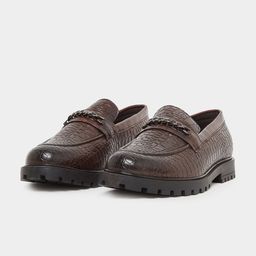 Styli Men Textured Formal Loafers-3