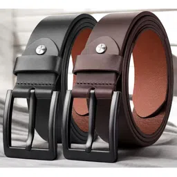 The Roadster Lifestyle Co Set Of 2 Leather Formal Belts-image-35