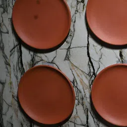 The handicraftian 6-Pcs Red Terracotta Round Wall Plates-image-30