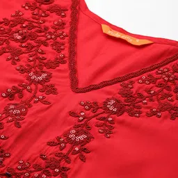Indo Era Ethnic Motifs Embroidered Sequinned Kurta with Trousers & With Dupatta image 4