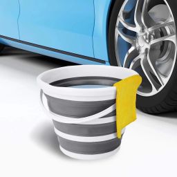 10 Liters Folding Bucket Indoor and Outdoor Collapsible Bucket with Handle Silicone 1 Pockets-image-27