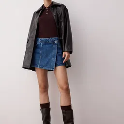 Trendyol Women Mid-Rise Denim Shorts-picture-46