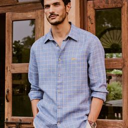 Andamen Men Casual Linen Woven Regular Fit Shirt-picture-33