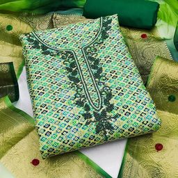 HERE&NOW Embellished Unstitched Dress Material-picture-30