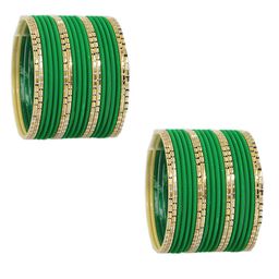 ZULKA Set of 40 Metal with Base Metal Engraved Pattern Glossy with Matte Finished Bangle-15