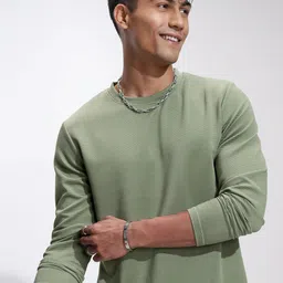 HIGHLANDER Men Self Design Round Neck Oversized T-shirt-image-82
