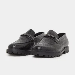 Styli Men Textured Formal Chunky Loafers-9