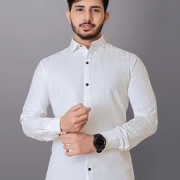 WILNERCROWN Classic Textured Button-Down Collar Cotton Casual Shirt-image-76