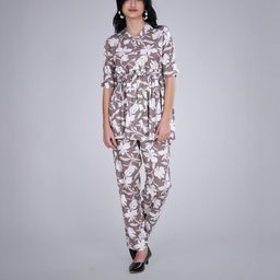 Dreambe Adults-Women Brown Pure Cotton Night suits-image-16