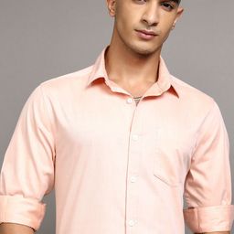 HIGHLANDER Men Spread Collar Solid Cotton Slim Fit Casual Shirt-image-84