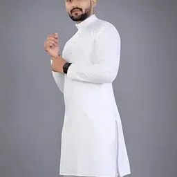 Men Solid Straight Kurta (White)-image-45