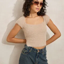 SHOWOFF Women Fringed Crop Top-image-48