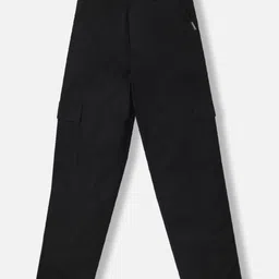 Urbano Juniors Boy's Black Loose Baggy Fit Solid Cargo Chino Pant with 6 Pockets-image-10