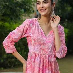 Jaipur Morni Women Cotton Floral Printed Kurta-image-27