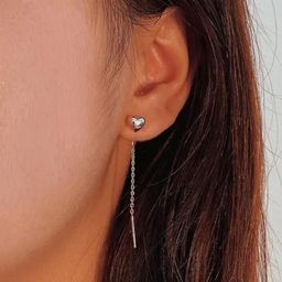 Estailo fashion Silver-Plated Heart Shaped Drop Earrings-image-71