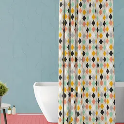 ArtzFolio Grey & Brown Printed Waterproof Shower Curtain-image-61