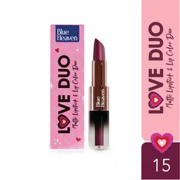 Blue Heaven Love Duo 2-in-1 Dual Sided Matte Lipstick & Lip Colour 1.5ml + 4g - Shade 15-9