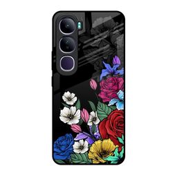 QRIOH Floral Printed Vivo Y300 5G Back Case Mobile Accessories-image-58