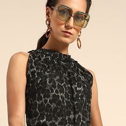 DODO & MOA Women Skin Print Round Neck Regular Top-image-99