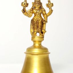 Exotic India Brass Lord Vishnu Handheld Pooja Bell-image-94