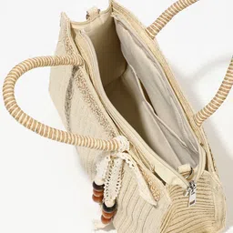 LULU & SKY Textured Structured Handheld Bag with Tasselled image 5