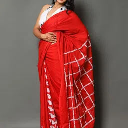 Dastkar Batik Printed Pure Cotton Block Print Saree-picture-35