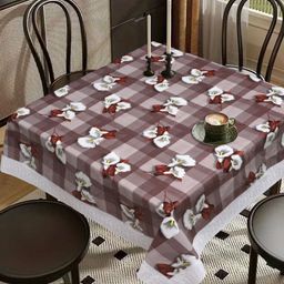 Dakshya Industries Tan Floral Waterproof Plastic 4-Seater Table Cover-picture-12