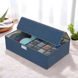 Myntra Elegant Homes Navy Blue Wardrobe Drawer Organiser-image-95