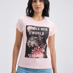Pepe Jeans Women Graphic Printed Round Neck Cotton Relaxed Fit T-shirt-image-53