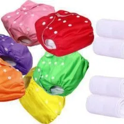 Baby Reusable Cloth Diaper, Washable Adjustable Infants Nappy with Insert- (0-24 Months, Pad Included) - Pack/Combo of (6 Cloth Diaper+6 Microfiber Insert)-picture-10