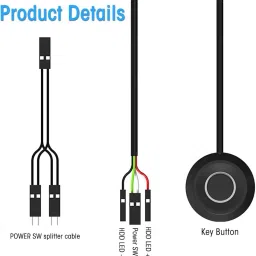 HANNEA PC DIY Modification Self Adhesive External PC Power Button Switch Button Desktop Computer Switch Power Presenter image 4