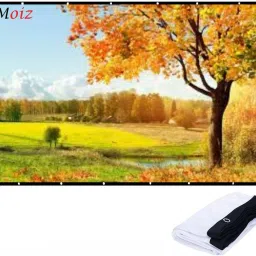 Moiz 80 Inch- 5.8Ft x 3.2Ft Anti-Creased, Foldable Anti-Light,16:9 4K Eyelet full HD Projector Screen (Width 177 cm x 100 cm Height)-29